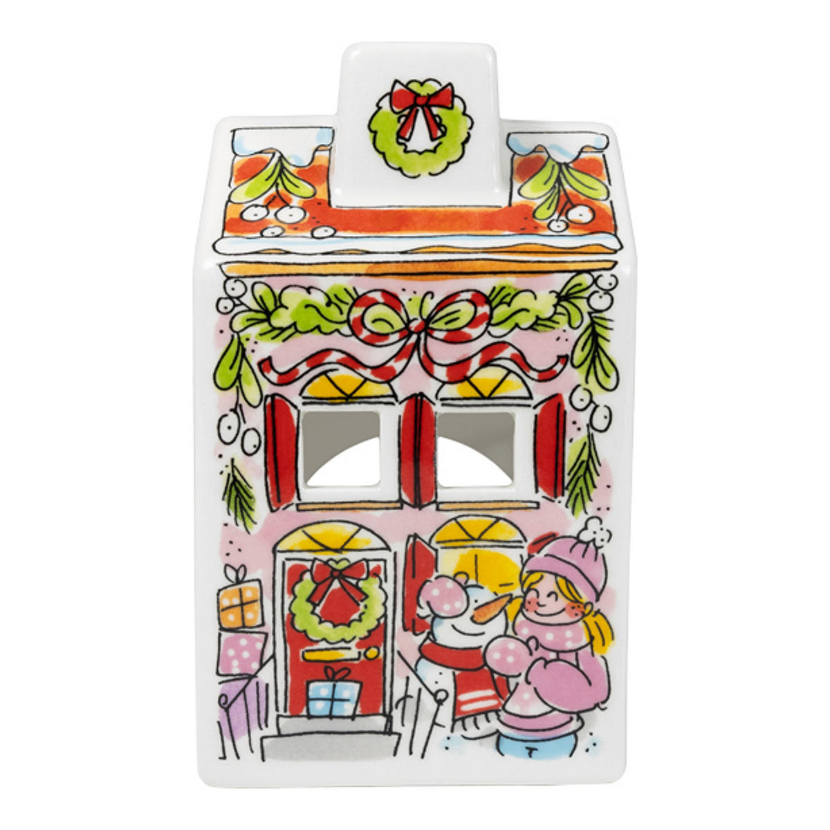 TEELICHTHALTER Weihnachten in Bunt - 14,5cm - Multicolor, Keramik (8.5/14.5/8.3cm) - Blond Amsterdam