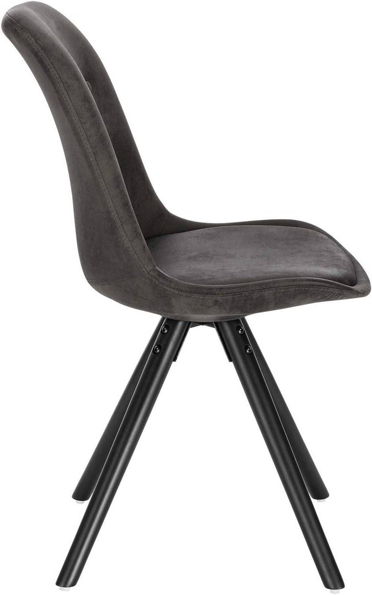 ESSZIMMERSTÜHLE 2er Set, Polsterstuhl, Anthrazit - Anthrazit/Schwarz, Holz/Textil (43/83/44.5cm) - Woltu