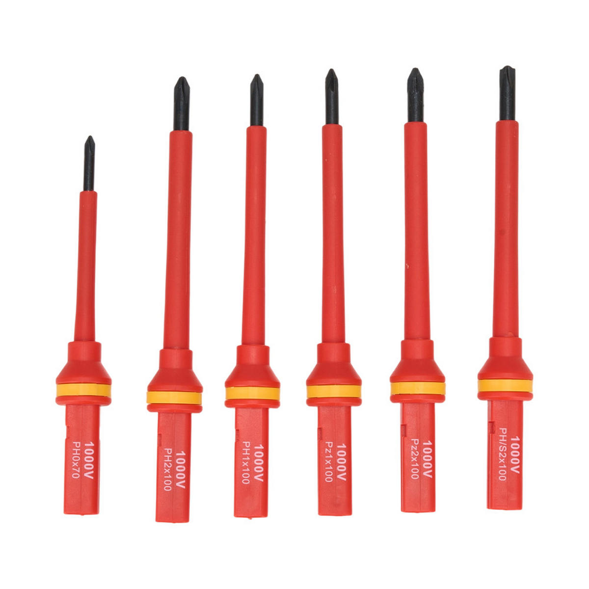 SCHRAUBENDREHER-SET mit Werkzeugkasten 13-teiliges isolierter aus PP, TPR, S2-Stahl in Rot/Gelb - Gelb, Metall (12.5/21/4.5cm) - Livingandhome