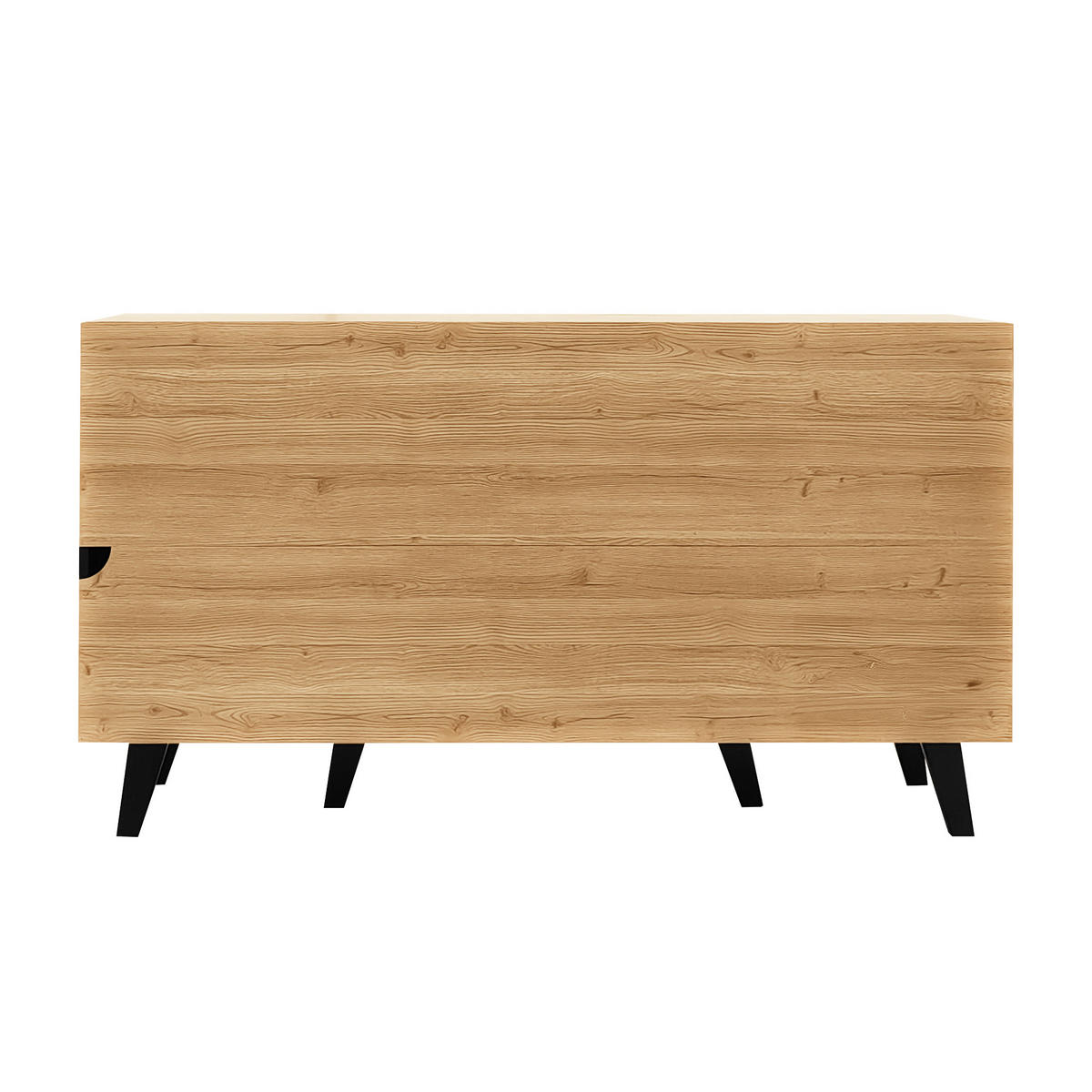 SIDEBOARD DE-38912 140/41/78,5 cm 3 Türen und LED-Beleuchtung Holz/Schwarz - Naturfarben, Holzwerkstoff (140/78.5/41cm) - ComfortXL
