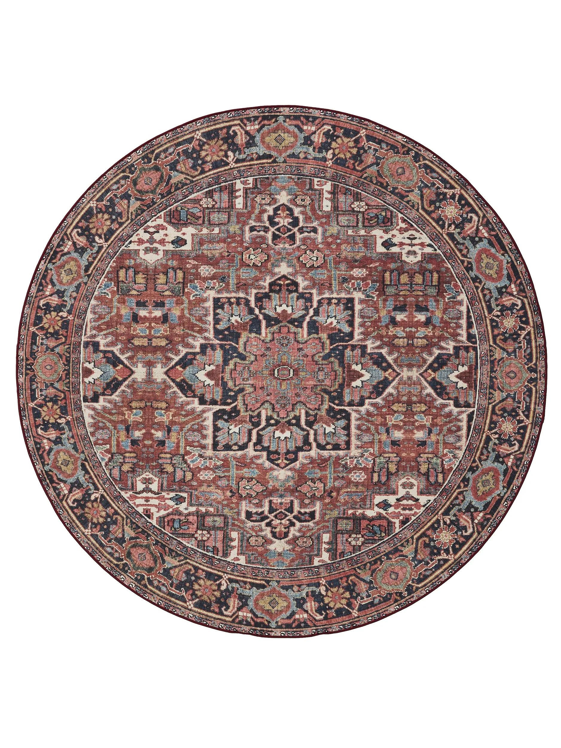 benuta Vintage-Teppich Mehrfarbig 120x120 cm