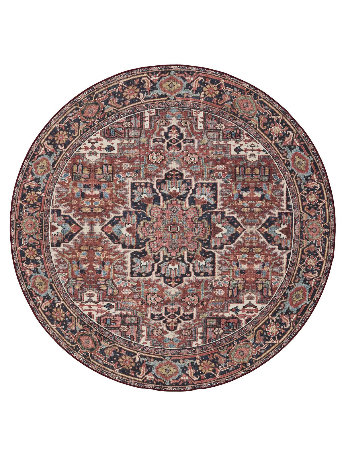 PRATELNÝ koberec George Vícebarevné ø 120 cm - různobarevná, plast/umělá hmota (120/120cm) - benuta