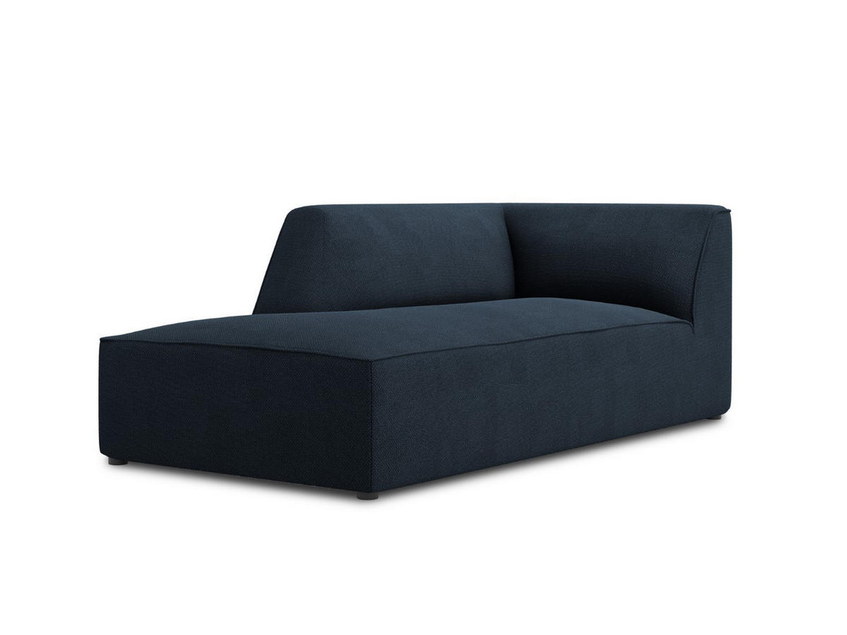 CHAISELONGUE links Ruby aus strukturiertem Stoff marineblau - Blau, Textil (180/69/93cm) - Micadoni