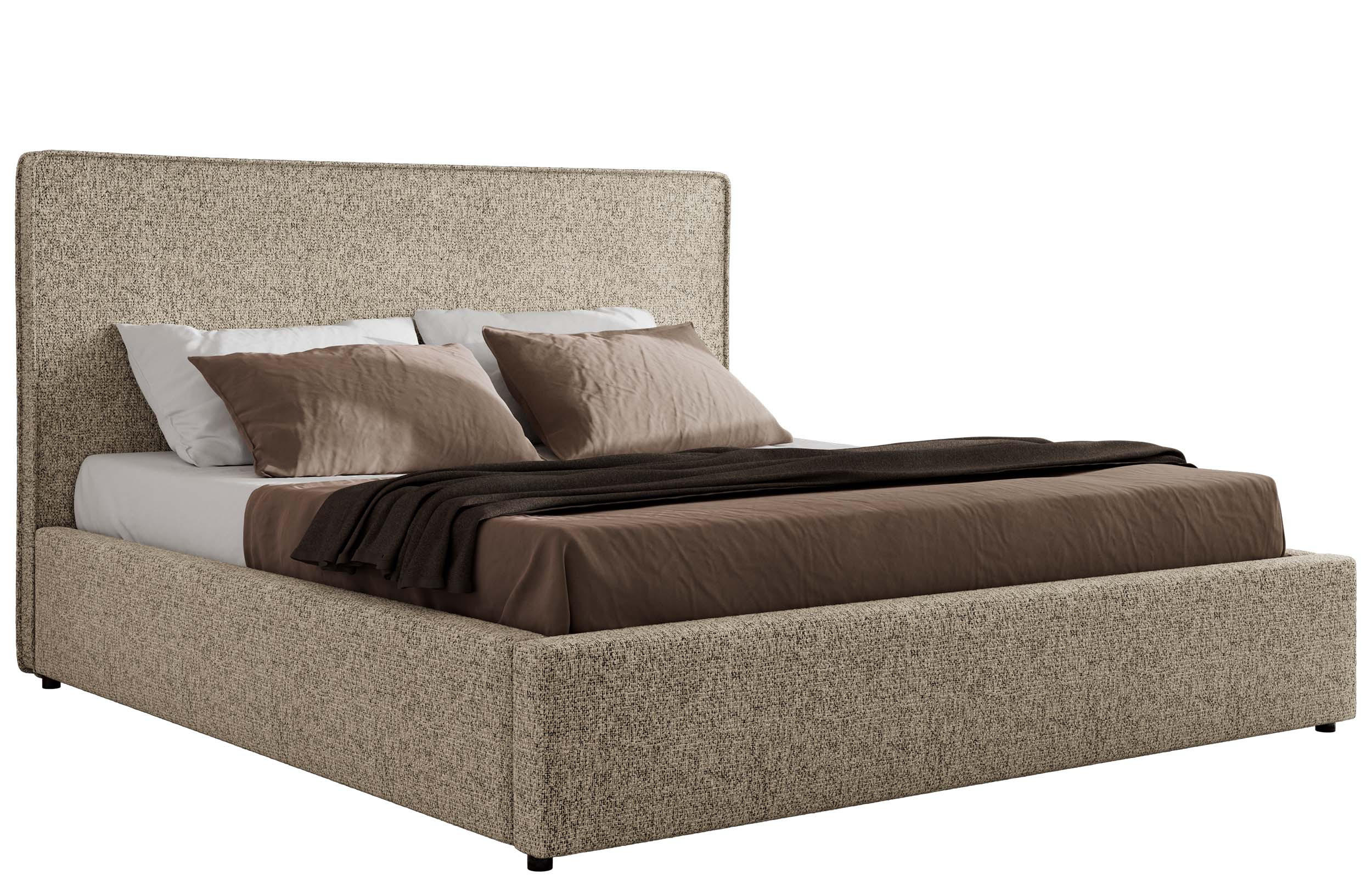 POLSTERBETT CORIVO CLASSIC 180/200 - Dunkelbeige Strukture - ohne Matratze - Bronzefarben, Textil (180/200cm) - MKS