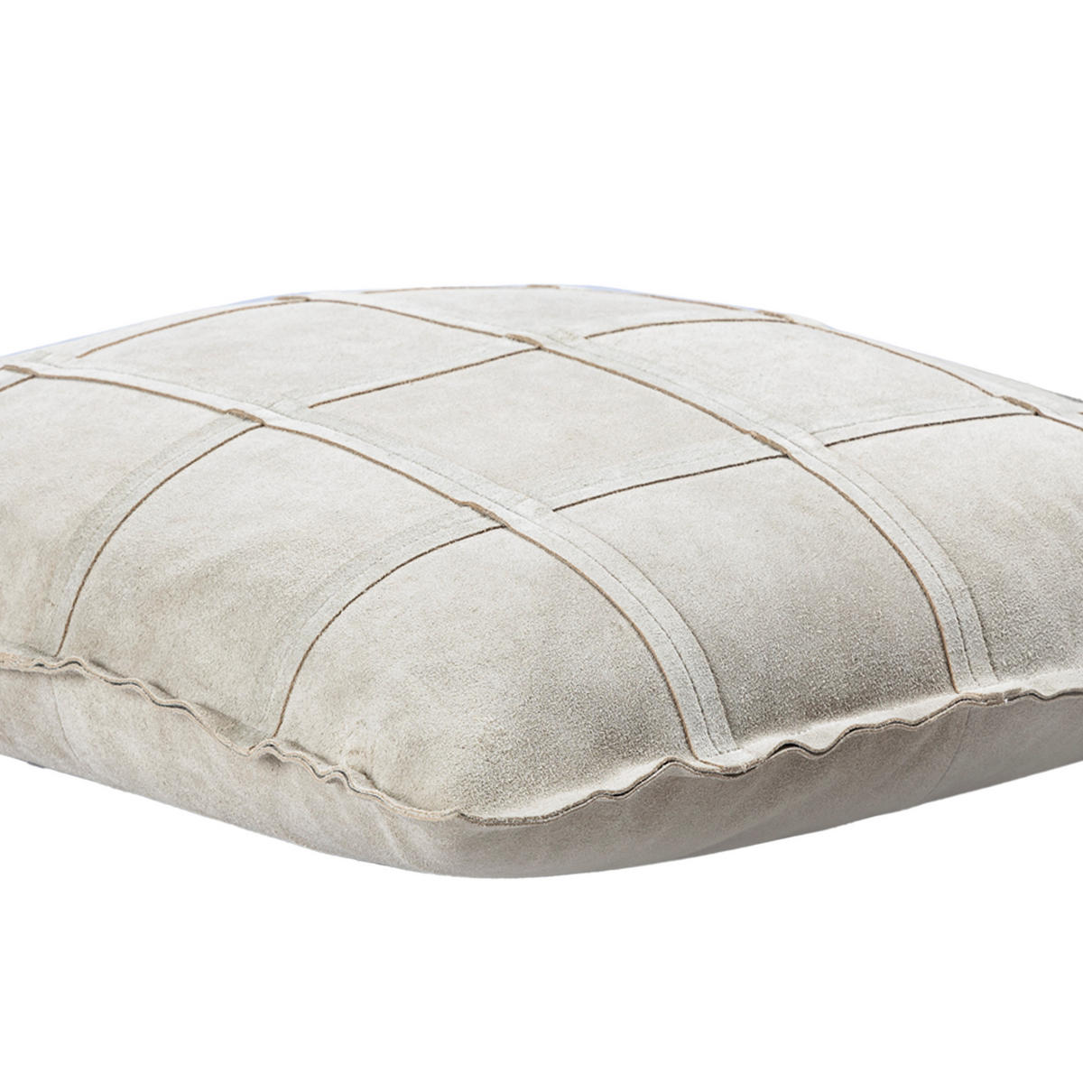 ZIERKISSEN Cobie Grau 60/8/60cm - Grau, Leder (8/60cm) - PTMD Collection