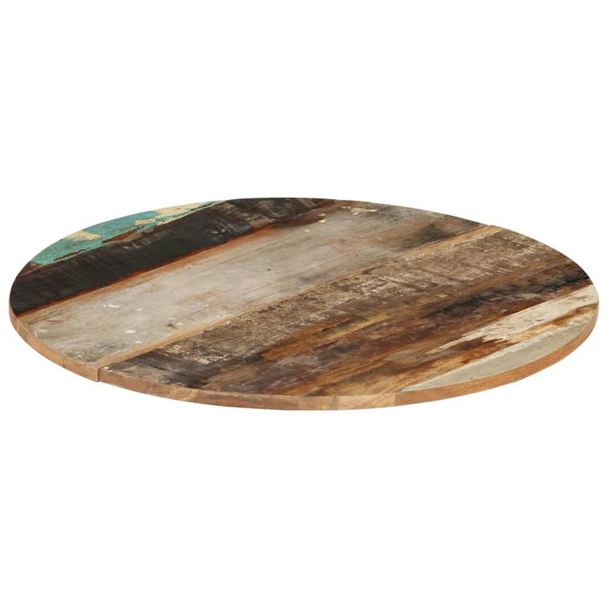 TISCHPLATTE Rund 70 Cm 15-16 Mm Altholz Massiv - Braun, Holz (70/70/1.6cm) - vidaXL