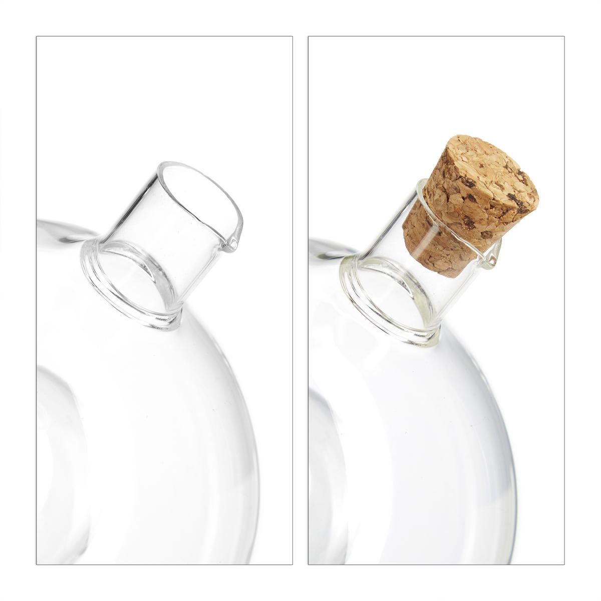 ESSIGSPENDER - Transparent, Glas/Naturmaterialen (12.5/11/10cm) - Relaxdays