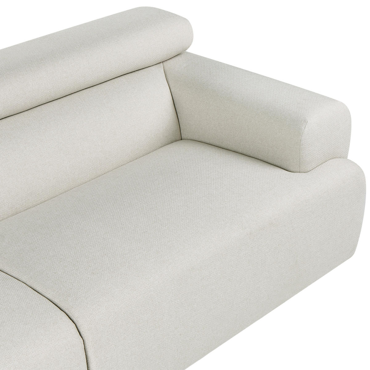 POHOVKA 3-místná Látka Krémově bílá Hovden - krémová, textil (210/69/95cm) - Beliani