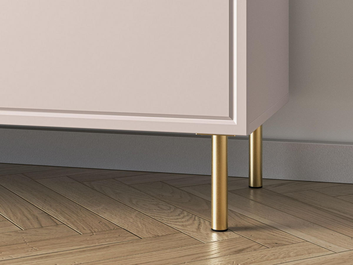 TV-LOWBOARD Loppa Kaschmirbeige 160 cm - Beige/Goldfarben, Holzwerkstoff (160/53/40cm) - Selsey