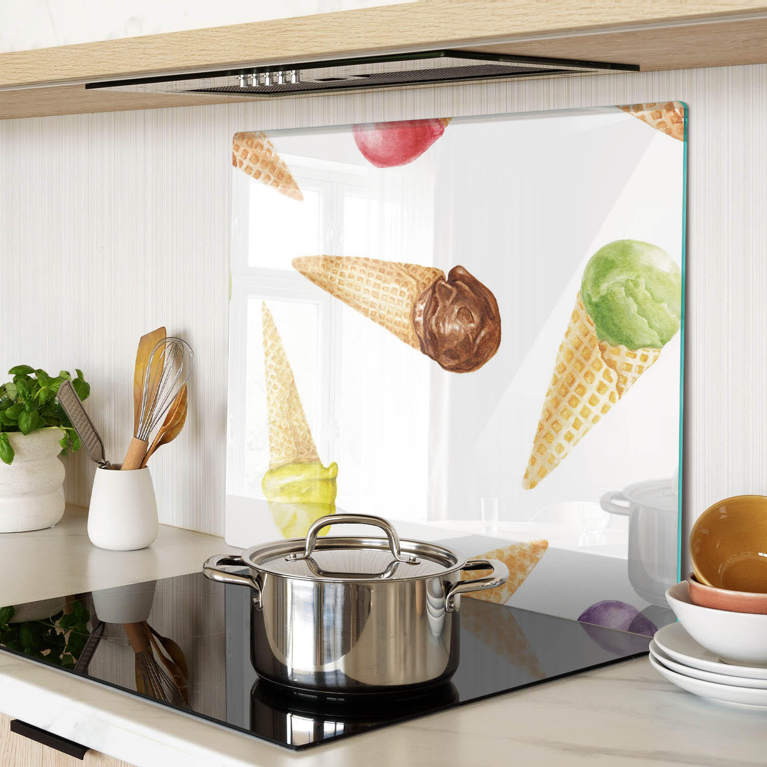 GLASPLATTE 60x52 cm Eis - Multicolor, Glas (60/0.4/52cm) - TULUP