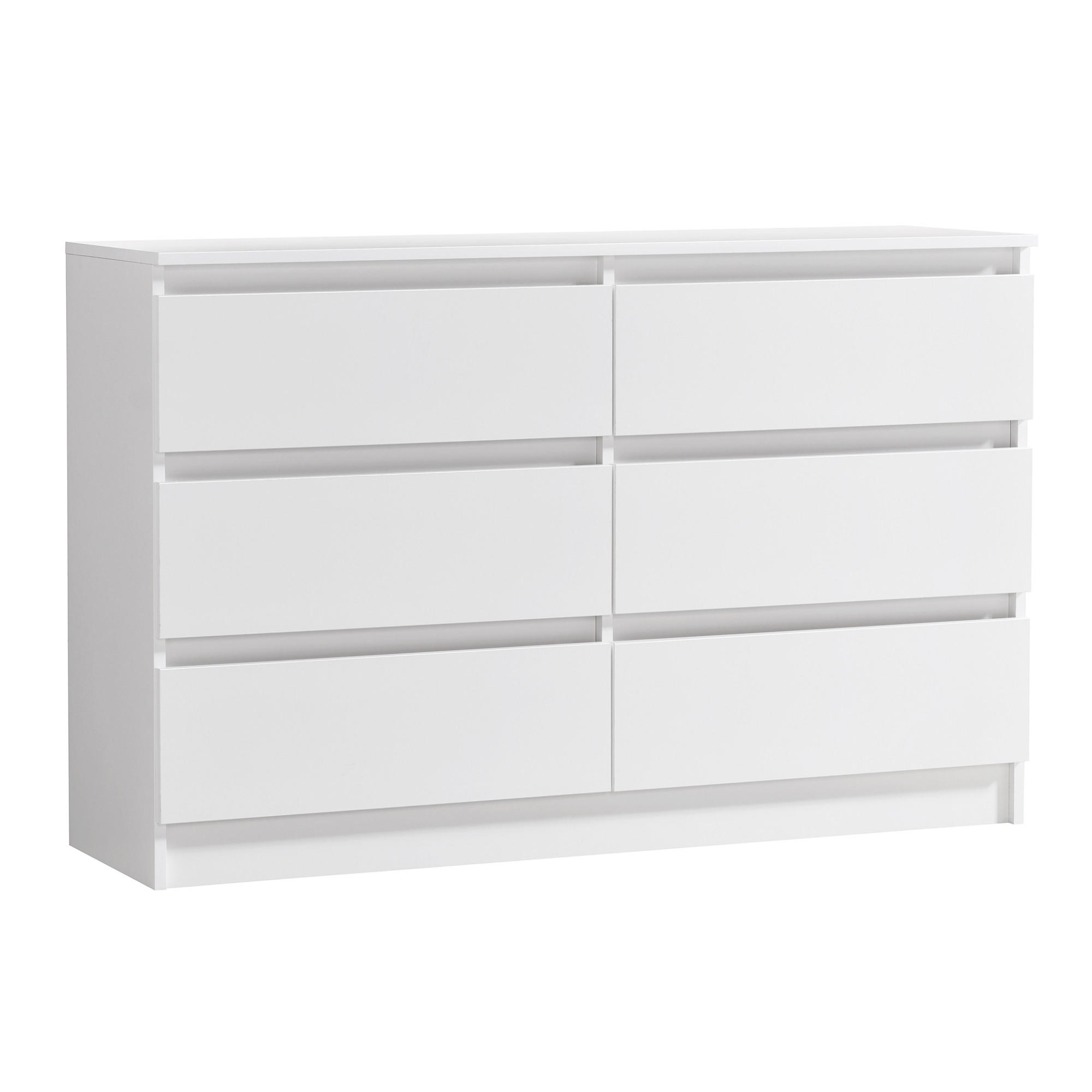 KOMMODE mit 6 Schubladen 120cm breit in weiß - Weiß, Holz (35/77.5/120cm) - Home Collective