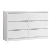 KOMMODE mit 6 Schubladen 120cm breit in weiß - Weiß, Holz (35/77.5/120cm) - Home Collective