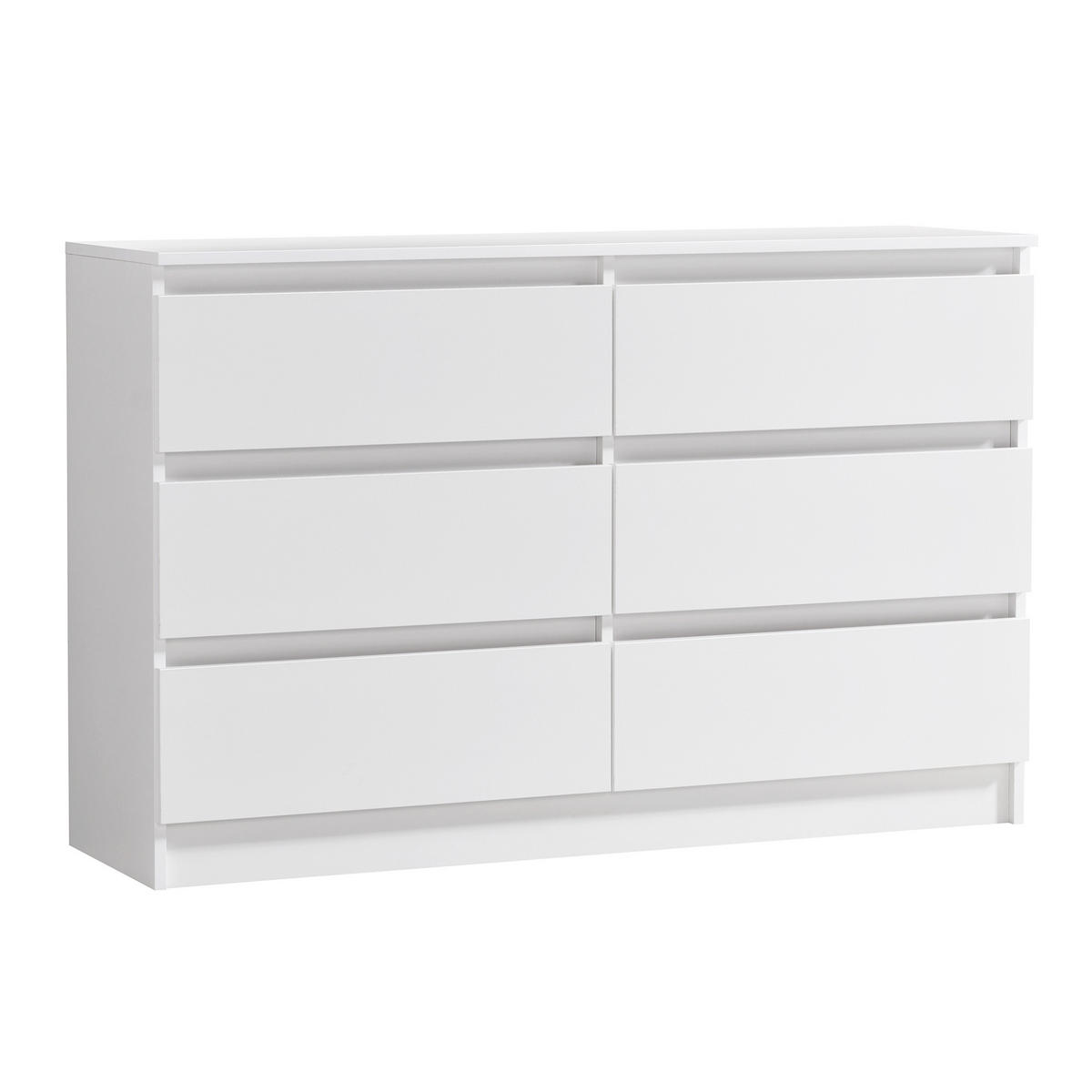 KOMMODE mit 6 Schubladen 120cm breit in weiß - Weiß, Holz (35/77.5/120cm) - Home Collective