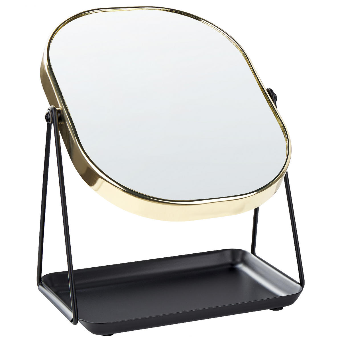 KOSMETIKSPIEGEL 20/22 cm gold Correze - Goldfarben/Schwarz, Metall (15/31/24cm) - Beliani