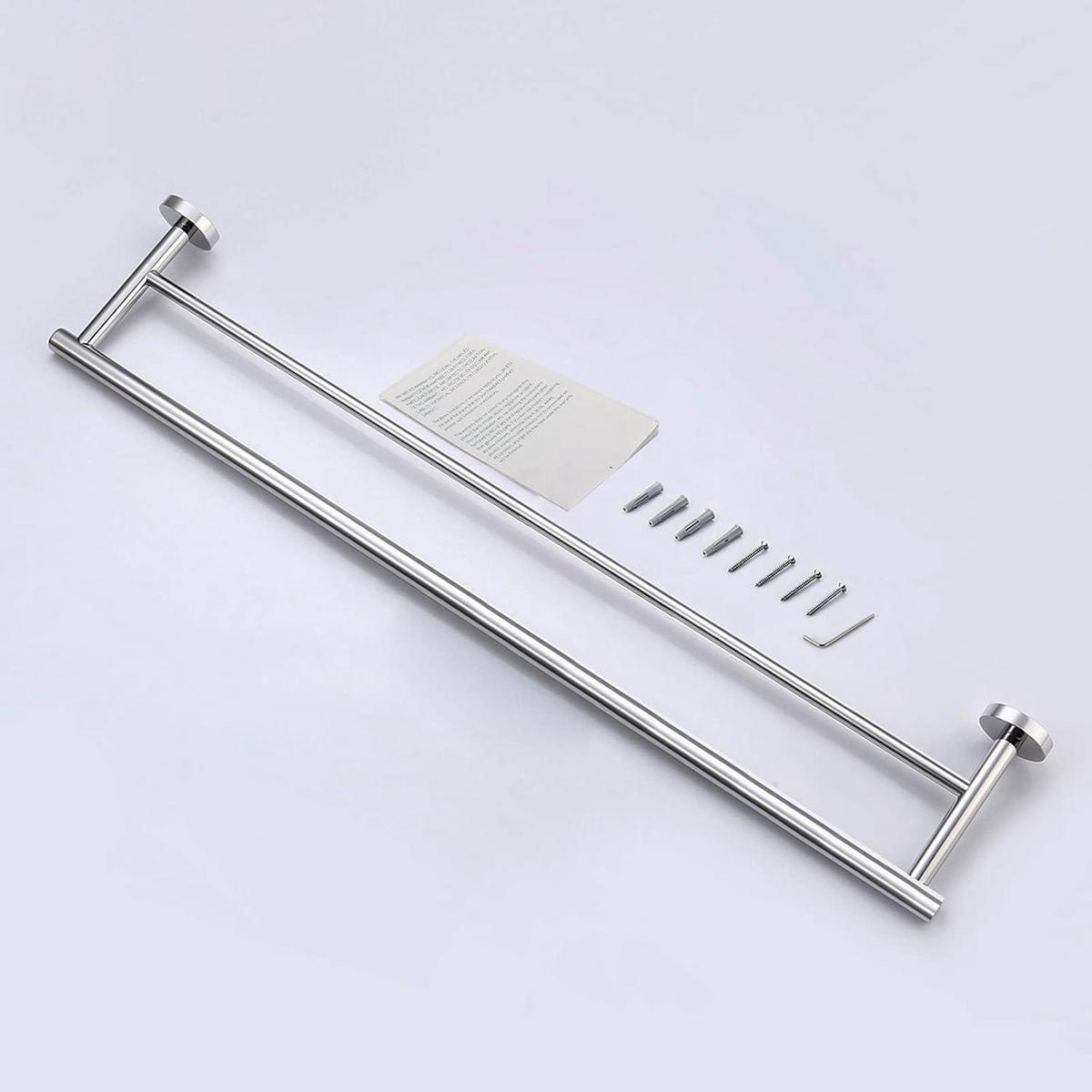HANDTUCHHALTER Doppelt Edelstahl Poliert 75 cm - Silberfarben, Metall (14.5/5.1/76.2cm)