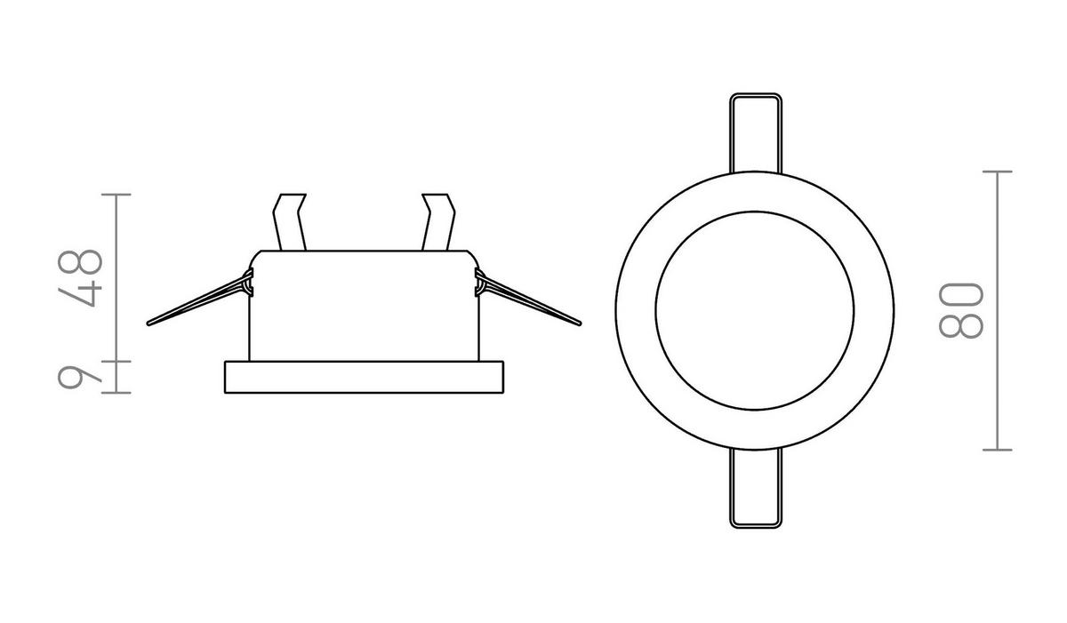 EINBAULEUCHTE MAJESTIC gebürstetes Aluminium 35 W IP44 - Silberfarben, Metall (8/8/9cm) - Rendl