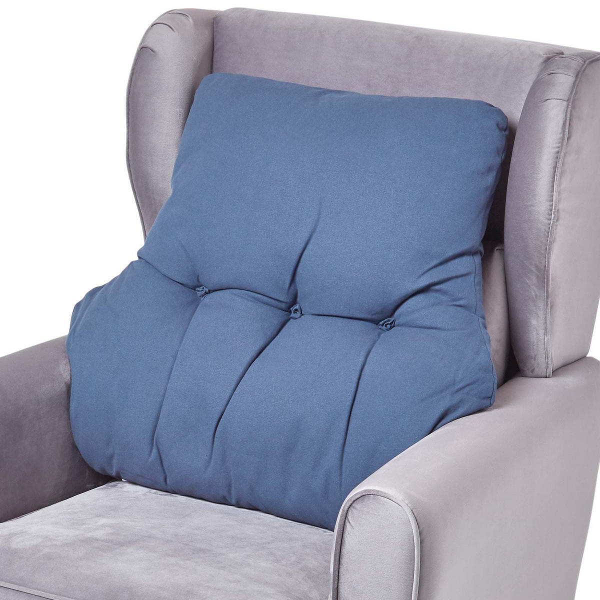 RÜCKENKISSEN dunkelblau 68/58 cm – Stützkissen für Sessel, Baumwolle - Dunkelblau, Textil (68/15cm) - Homescapes