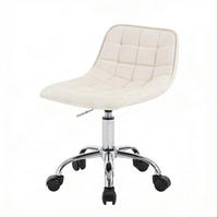 BÜROSTUHL höhenverstellbar drehbar Samt Cream White - Weiß, Metall (43/67.5/43cm) - Meubliv