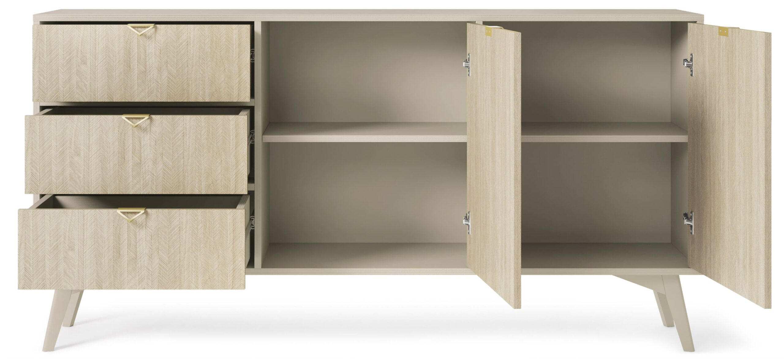 KOMMODE - Abeto Beige S158 - Eichefarben/Beige, Holz (158/80/38cm) - Möblo