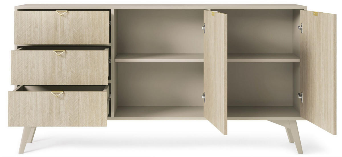 KOMMODE - Abeto Beige S158 - Eichefarben/Beige, Holz (158/80/38cm) - Möblo
