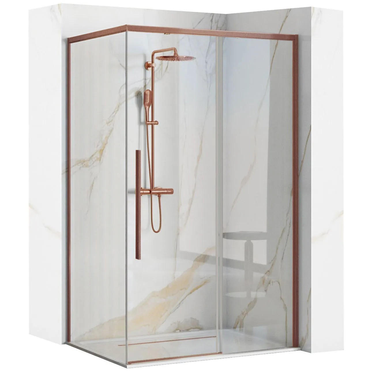 REA Duschkabine Kupfer 89x195x118.5 cm
