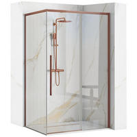 DUSCHKABINE Rea Solar Copper Brush 120x90 - Kupferfarben, Glas (118.5/89/195cm) - REA