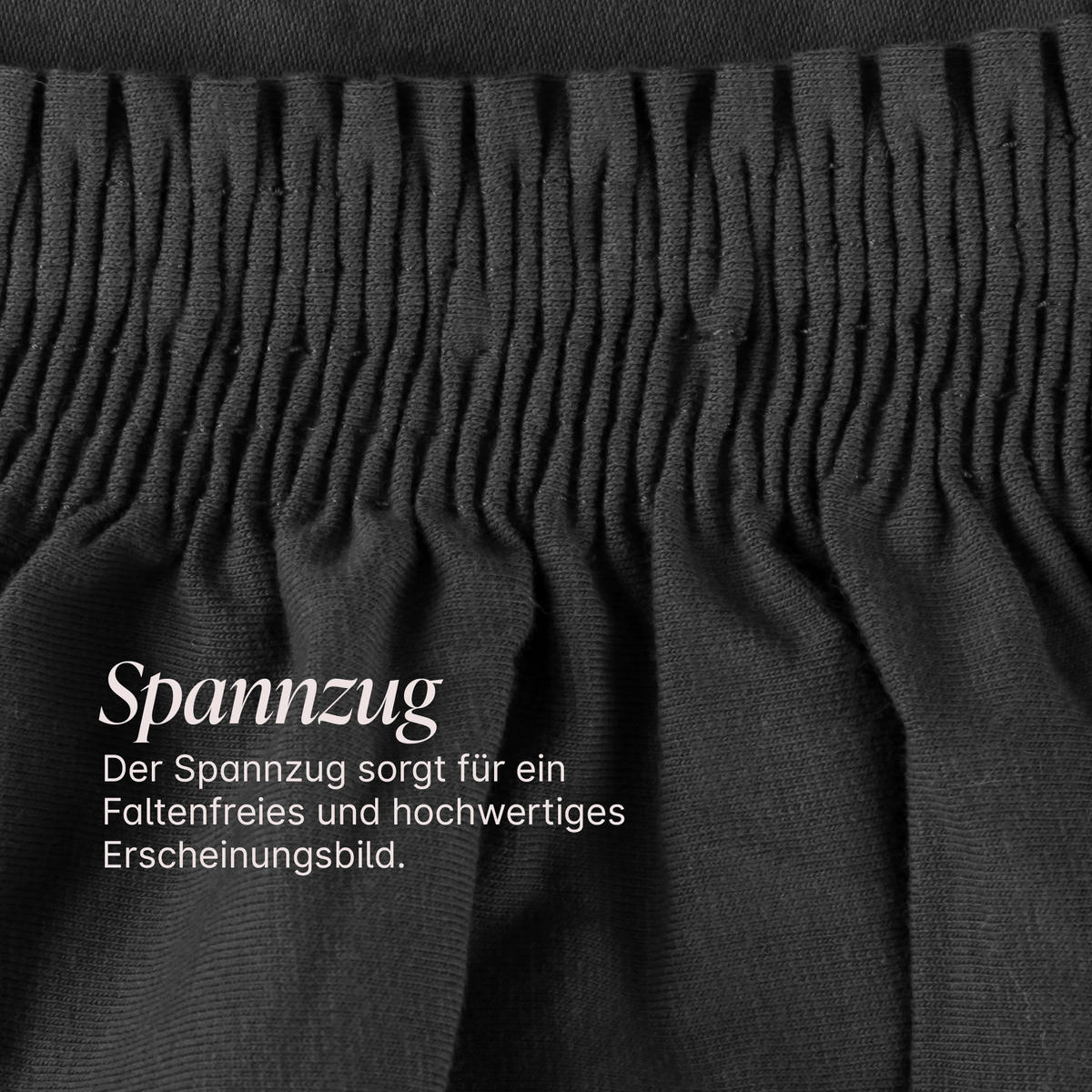 STUHLHUSSE elastisch ( 2er Pack / Schwarz ) - Stretchhusse aus Baumwolle für Esszimmer, Küche ( 42 cm x 65 cm ) - Schwarz, Textil (42/65cm) - Bestlivings