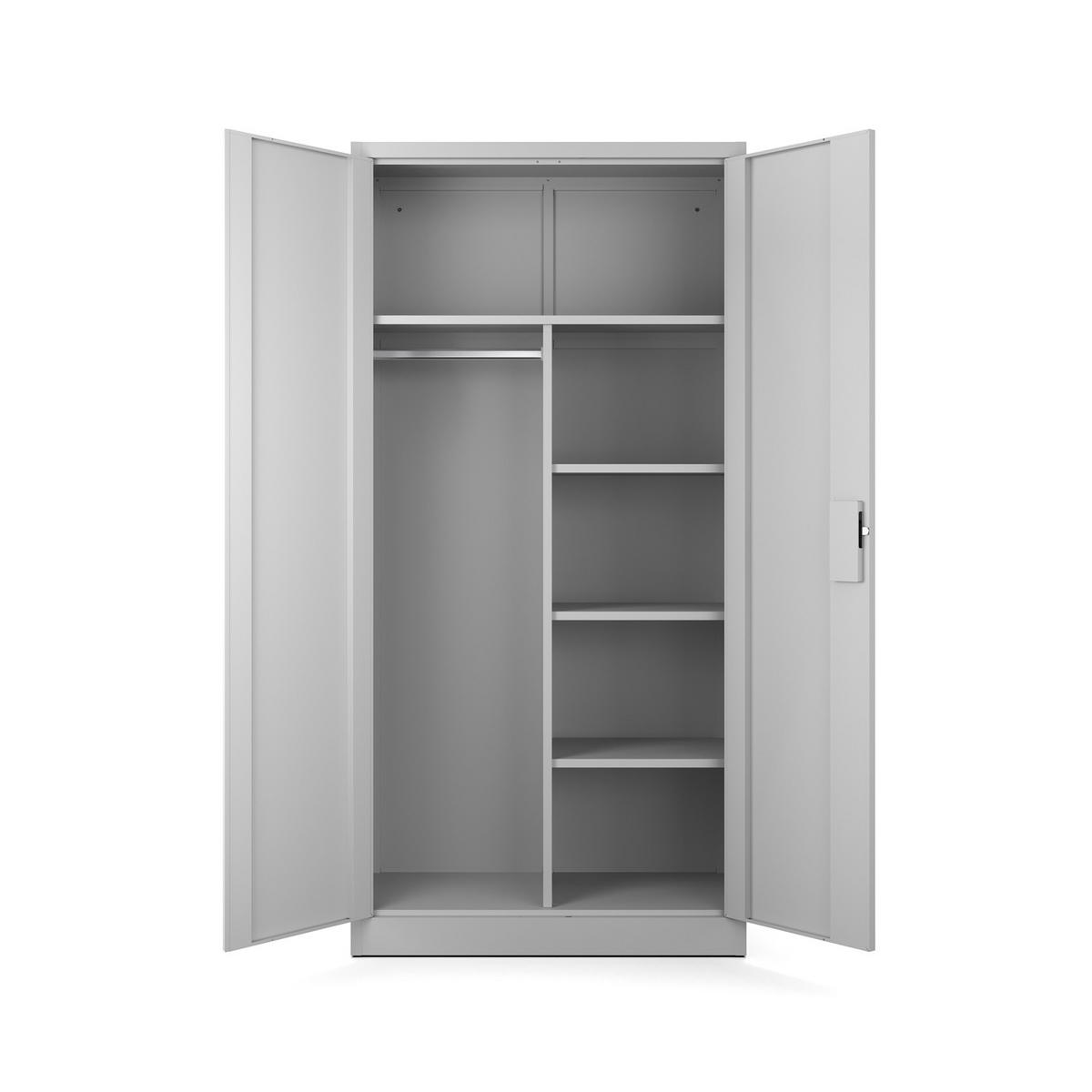 AKTENSCHRANK Sozialraumschrank aus Stahl Metallschrank für Büro Stahlschrank für Dokumente Akten Hellgrau 90x45x185cm - Hellgrau, Metall (90/185/45cm) - Muralo