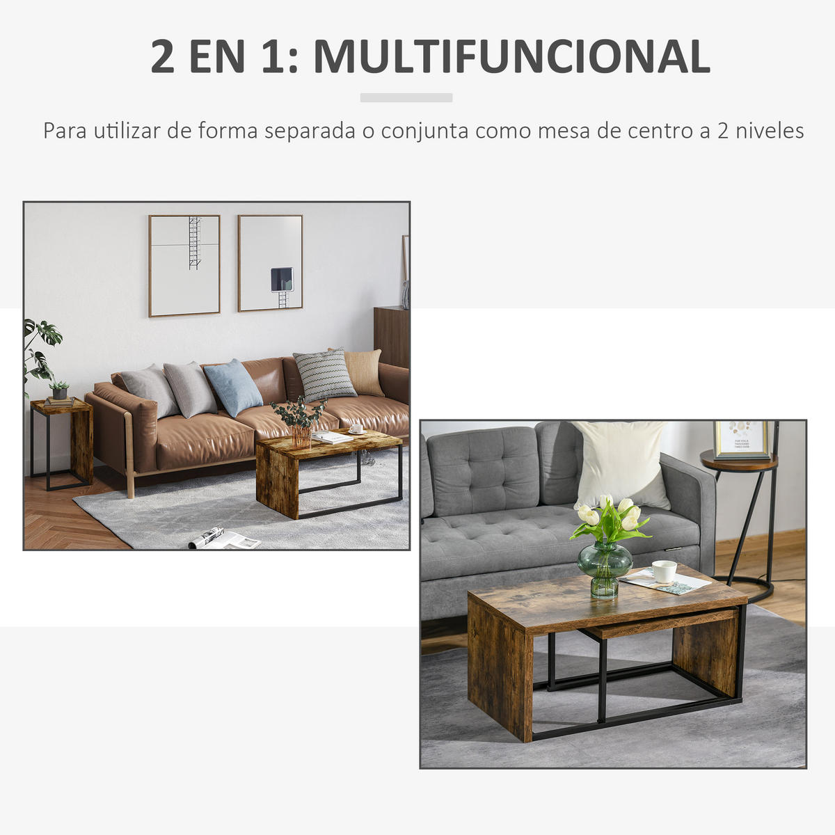 COUCHTISCH Braun 1 Stück - Braun, Metall (90/48/42cm) - GiPP