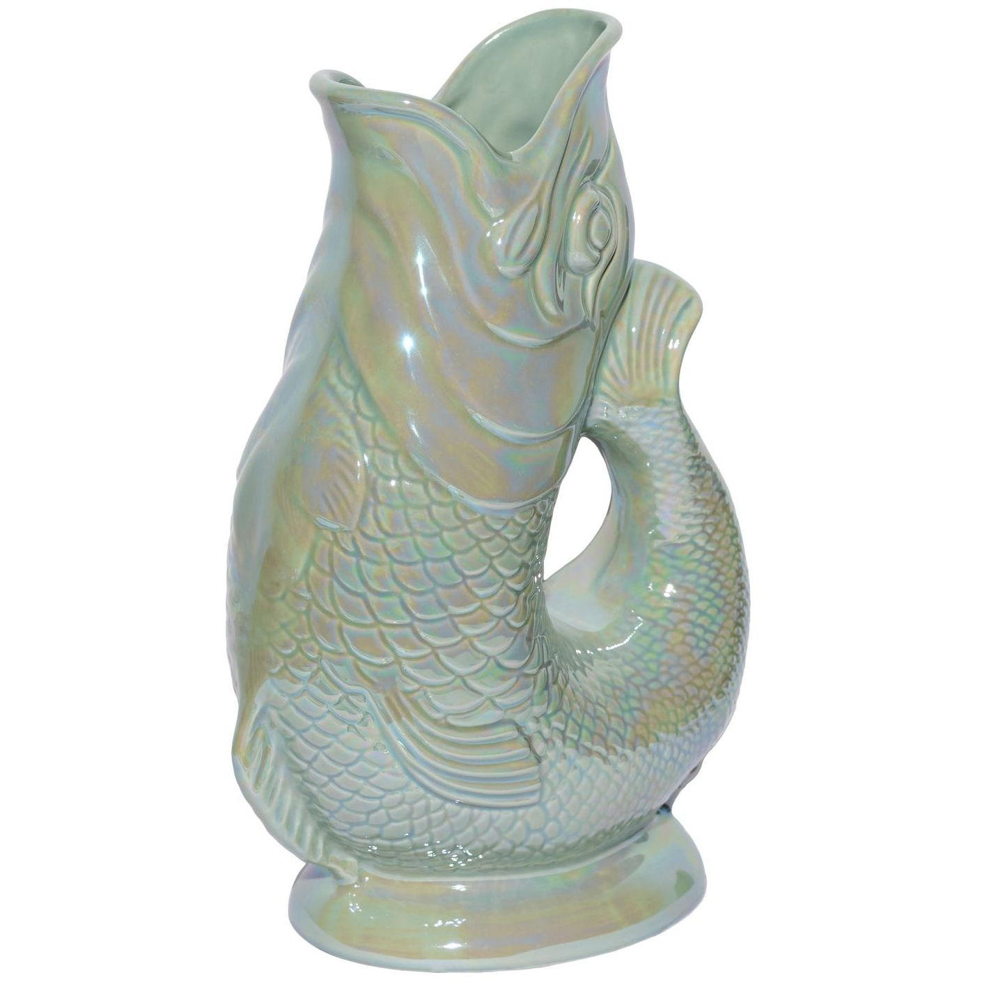 KARAFFE mit „Gluck-Gluck“-Geräusch 27,5/17/9,5 cm - Salbeigrün, Keramik (1.2L) - Gluckigluck