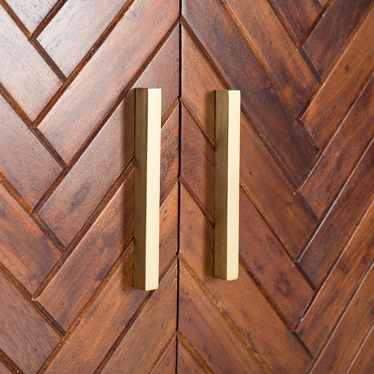 WASCHBECKENUNTERSCHRANK - Akazie massiv / Eisen - Akaziefarben, Holz/Metall (70/60/35cm) - home24