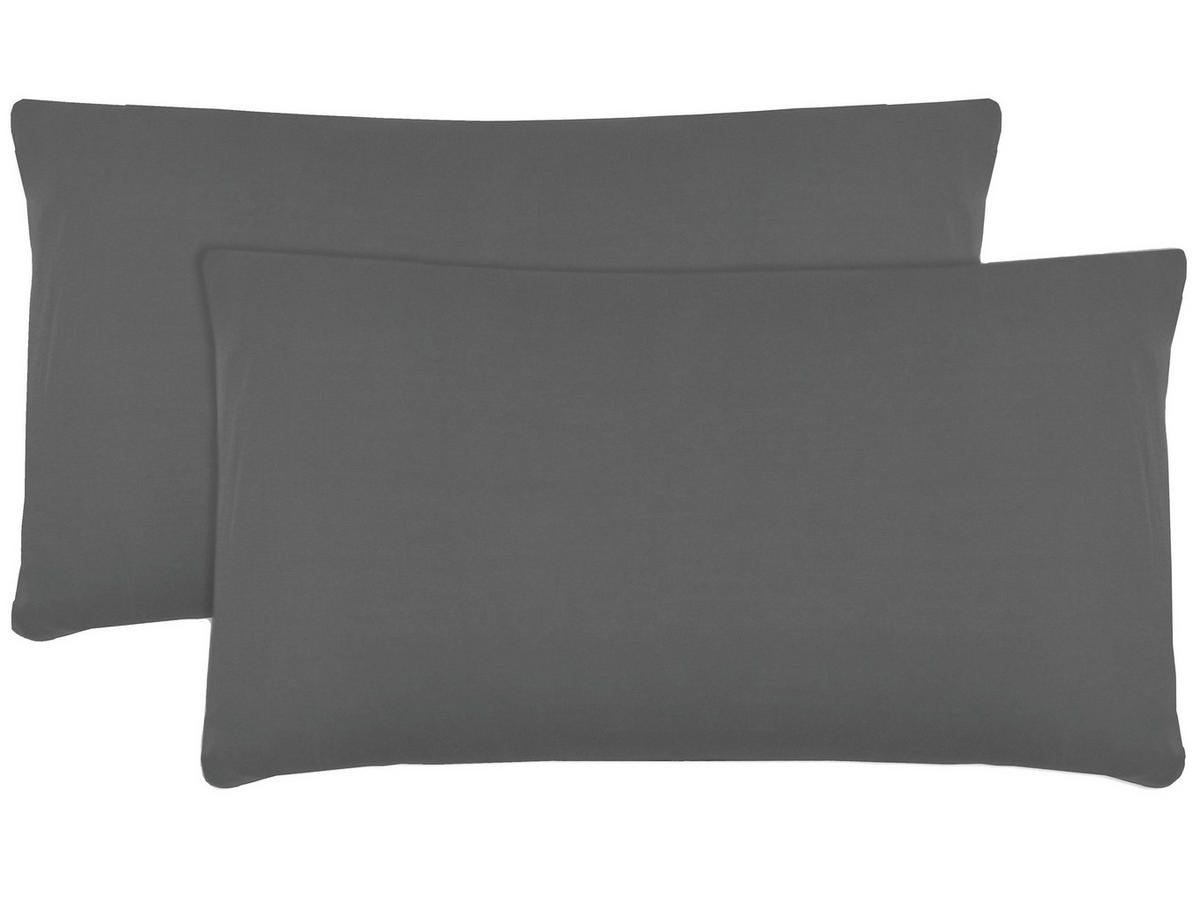 KISSENBEZUG, 2er-Set, 40x80 cm, 100% Baumwolle, Grau - Anthrazit, Textil (40/80cm) - Zollner