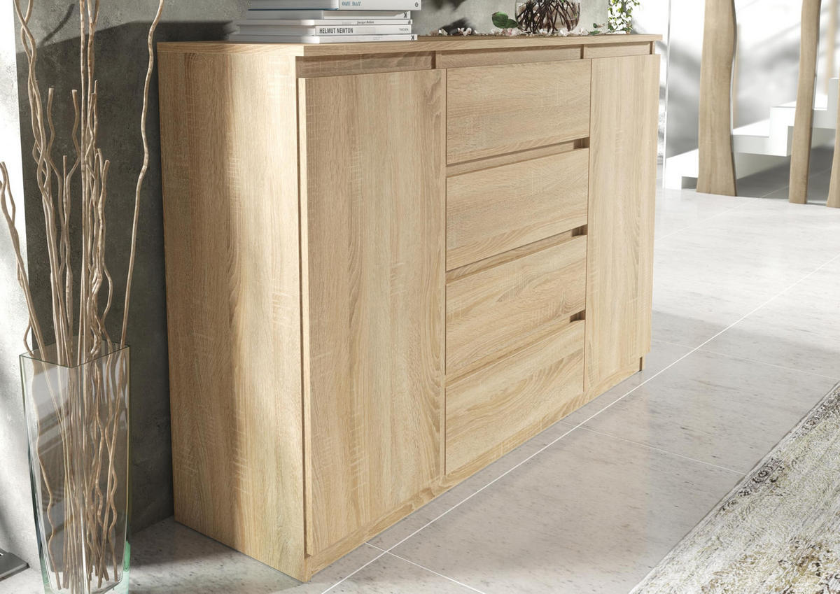 KOMMODE 120 Sonoma oak 120x39x101,5 cm - Sonoma Eiche, Holzwerkstoff (120/101.5/39cm) - Mobelsta