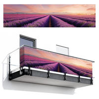 BALKON-SICHTSCHUTZ Lavendelfeld - Sonnenuntergang - Lila - Blumen - Violett, Kunststoff (500/120cm) - MuchoWow