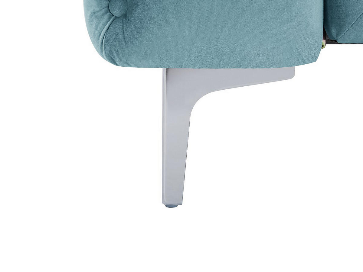 CHESTERFIELD-SOFA 2-Sitzer - Samt - Pastellblau - EDWINA - Hellblau, Textil (162/76/91cm) - Vente-Unique