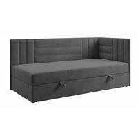 BOXBETT KAYA 90/200 in Velours Anthrazit H4 rechts - Anthrazit, Holz/Holzwerkstoff (90/200cm) - Deine Möbel 24