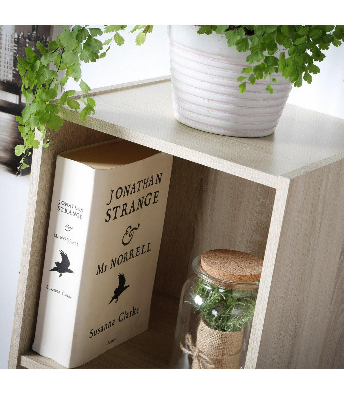 MÃ–BEL mit 4 FÃ¤chern 31,1/29,5/122,5 cm - Eichefarben, Holzwerkstoff (29.5/122.5/31.1cm) - Calicosy