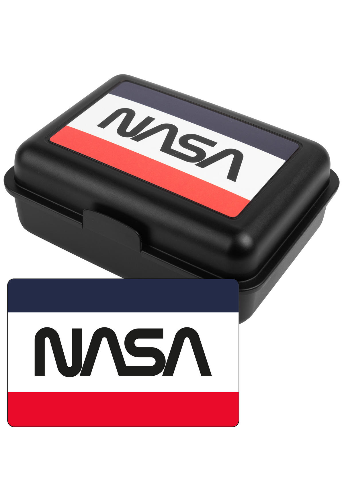 BROTDOSE NASA Schwarz 17,5 x 12,8 x 6,9 cm - Schwarz, Kunststoff (17.5/6.9/12.8cm) - United Labels