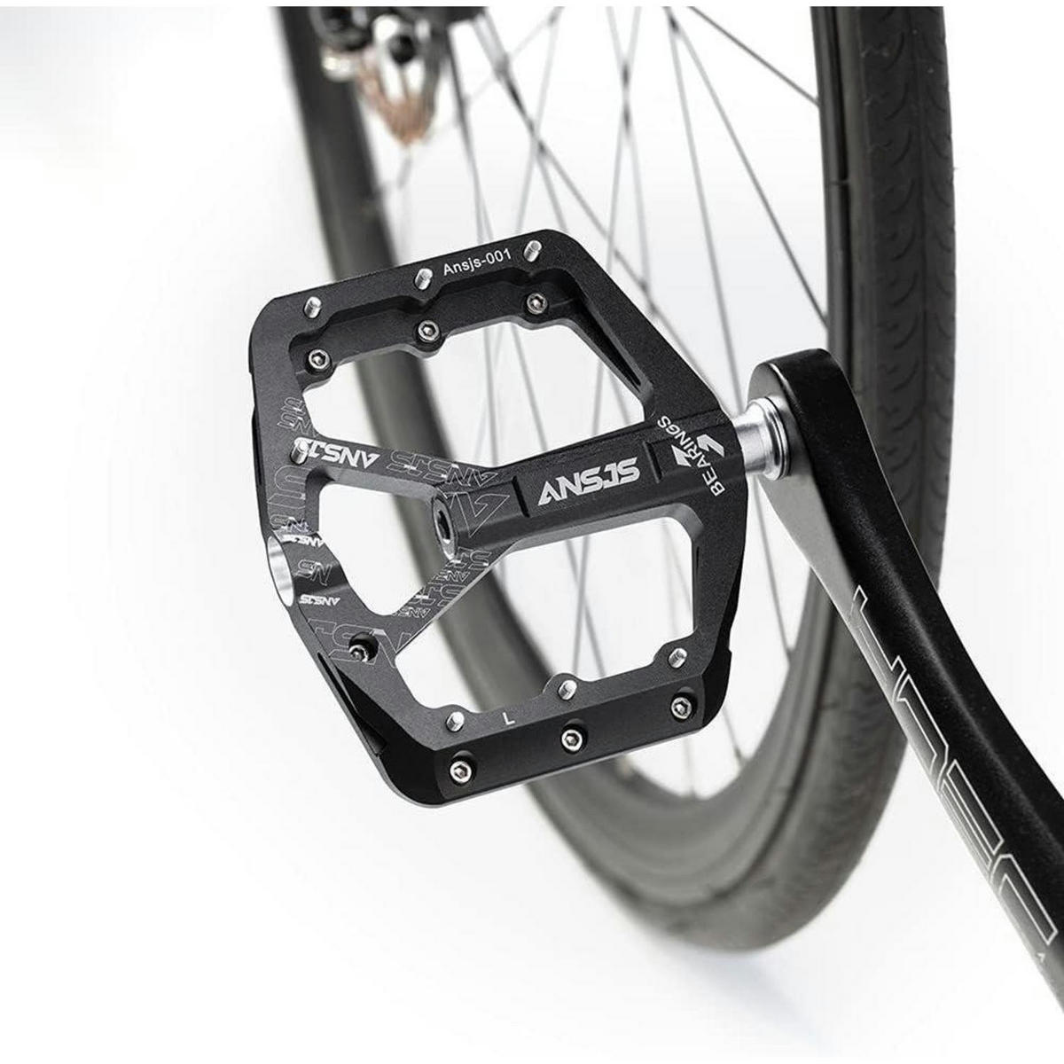 FAHRRADPEDALE Rennrad Pedale Aluminium Schwarz - Schwarz, Metall (10/1.5/120cm)