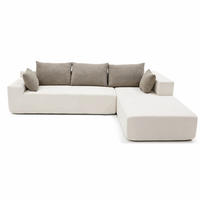 ECKSOFA Luna Weiß Sand 3-Sitzer Rechts - Beige, Textil (267/175cm) - COCO Living
