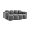 2-SITZER SOFA Samt Stoff Grau - Edelstahlfarben/Schwarz, Holzwerkstoff/Kunststoff (210/72/115cm) - Makamii