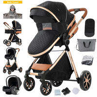 KINDERWAGENSET YV9-SCHWARZ-GOLD - Goldfarben, Metall (80/60cm) - Kaket