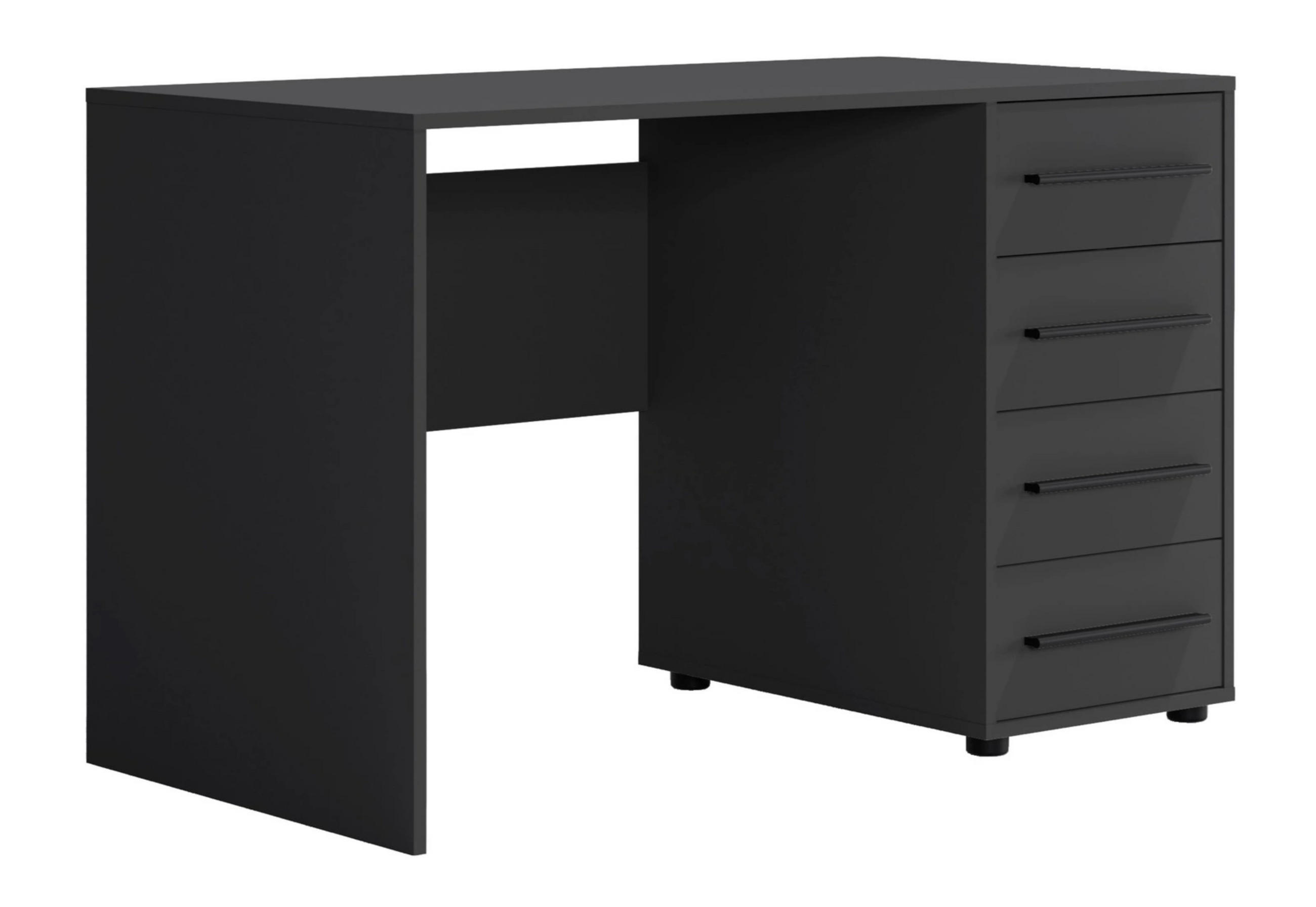 SCHREIBTISCH Modena 120x60 in Schwarz mit Schubladen - Schwarz, Holzwerkstoff/Kunststoff (60/120/75cm) - Ravio