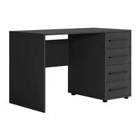 SCHREIBTISCH Modena 120x60 in Schwarz mit Schubladen - Schwarz, Holzwerkstoff/Kunststoff (60/120/75cm) - Ravio