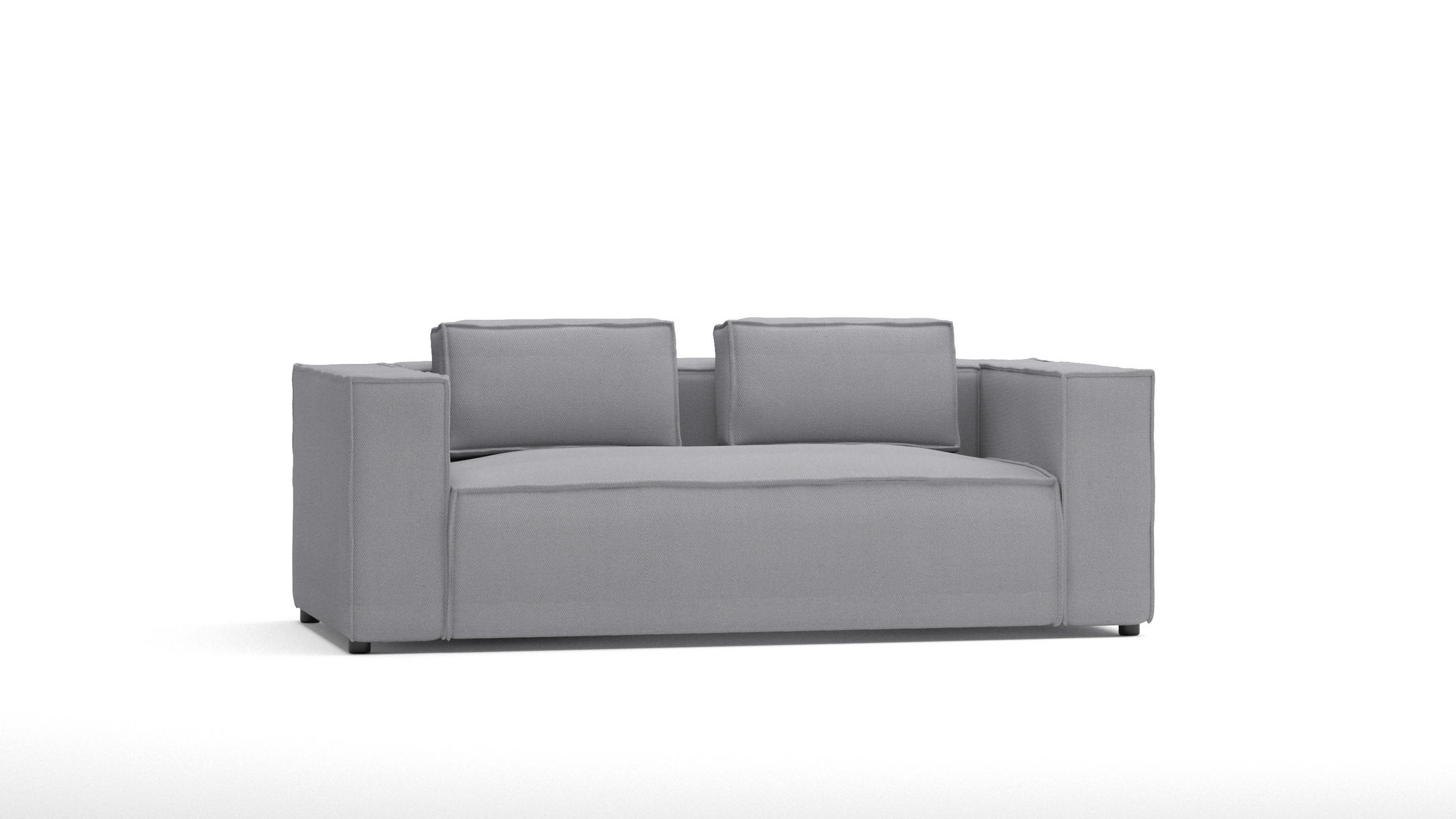 2-SITZER-SOFA Zenith Grau Luxusmicrofaser - Schwarz/Grau, Holz/Kunststoff (196/64/92cm) - S-Style Möbel