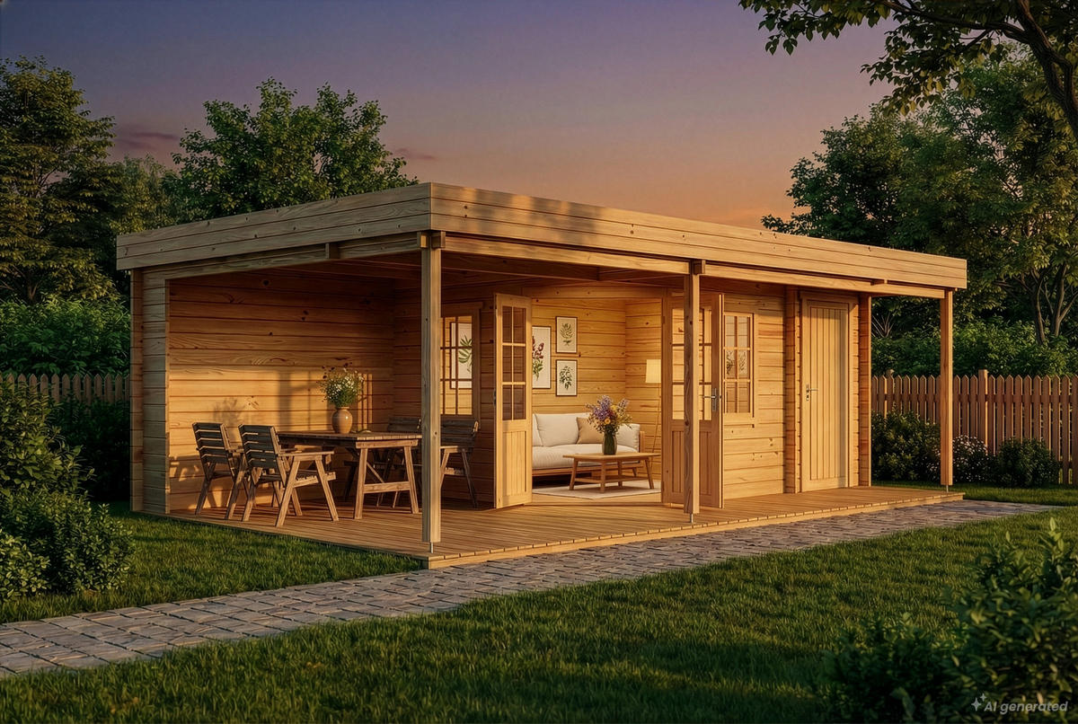 GARTENHAUS Holz Johanna - Naturfarben, Holz (718/228/420cm) - Alpholz