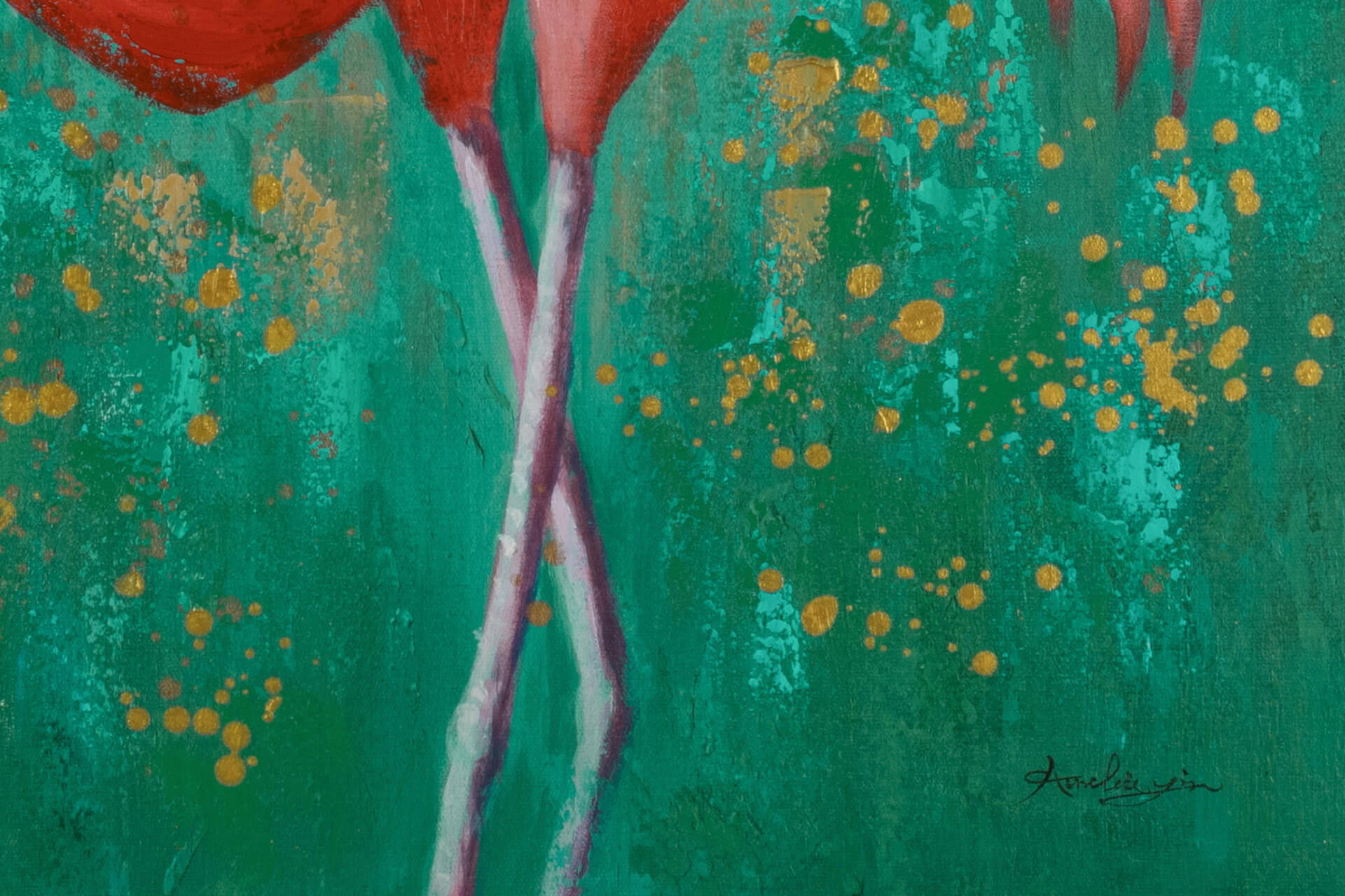 Thumbnail - Kunstloft Acrylbild, Türkis, Pink, Textil, Holz, 1.74x100 cm, Bilder und Zubehör, Wandbilder, Leinwandbilder