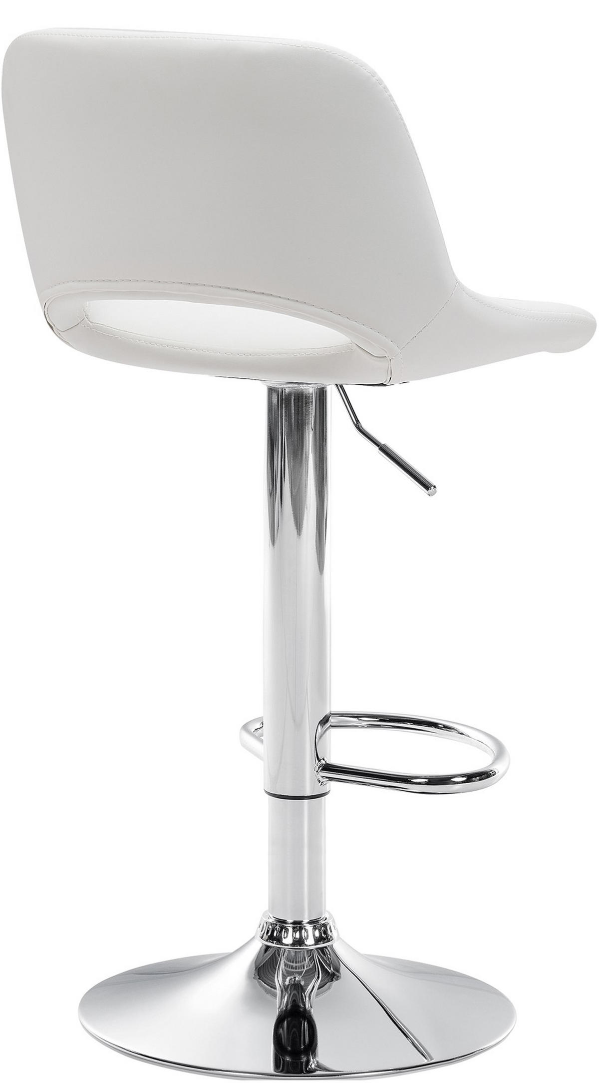 BARHOCKER Campus Kunstleder chrom weiß - Chromfarben/Weiß, Kunststoff/Metall (42/107/46cm) - TPFLiving