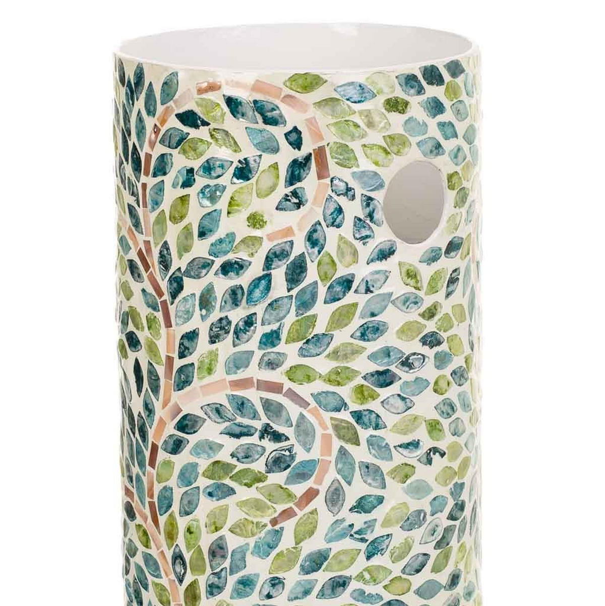 SCHIRMSTÄNDER aus Capiz, grün, 20x56cm - Grün, Holzwerkstoff (20/56/20cm) - Wanderlust