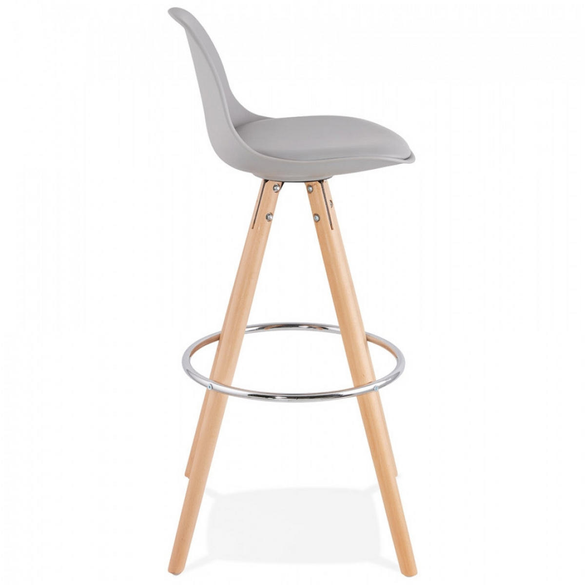 BARHOCKER grau 42x95x43cm - Buchefarben/Grau, Holz/Kunststoff (42/95/43cm) - AlterEgo
